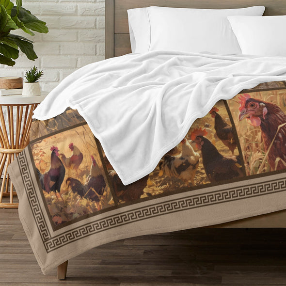 Chicken Pattern Blanket Fleece Throw Blanket Super Soft Warm Gifts for Baby Girls Boys Kids Mom Grandma Room Decor