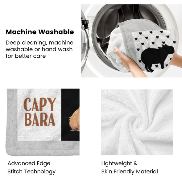 Capybara Pattern Blanket Fleece Throw Blanket Super Soft Warm Gifts for Baby Girls Boys Kids Mom Grandma Room Decor