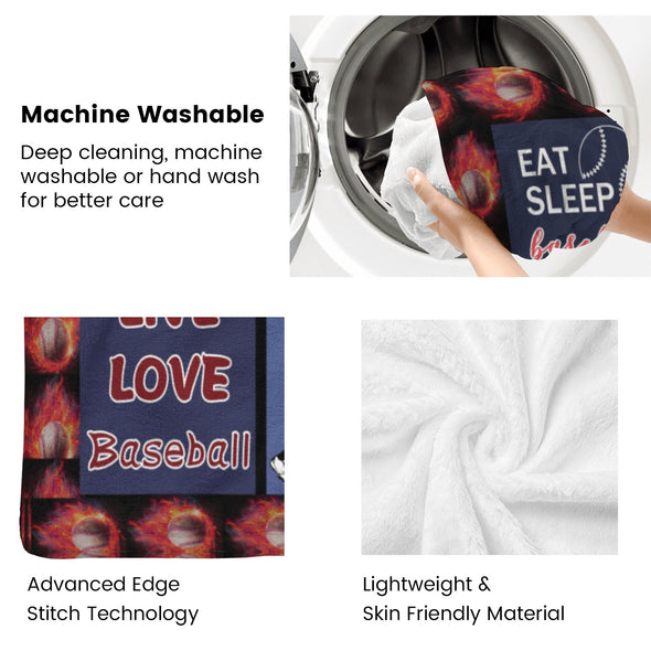 Baseball Pattern Blanket Fleece Throw Blanket Super Soft Warm Gifts for Baby Girls Boys Kids Mom Grandma Room Decor