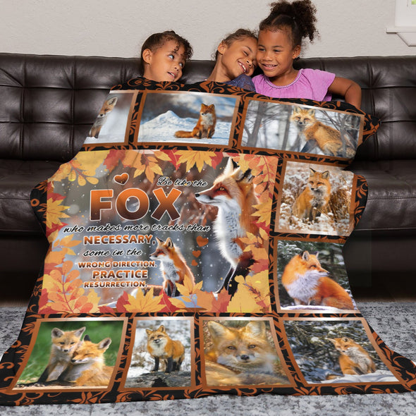 Fox Pattern Blanket Fleece Throw Blanket Super Soft Warm Gifts for Baby Girls Boys Kids Mom Grandma Room Decor