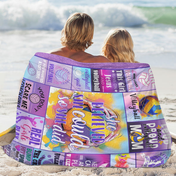 Volleyball Pattern Blanket Fleece Throw Blanket Super Soft Warm Gifts for Baby Girls Boys Kids Mom Grandma Room Decor