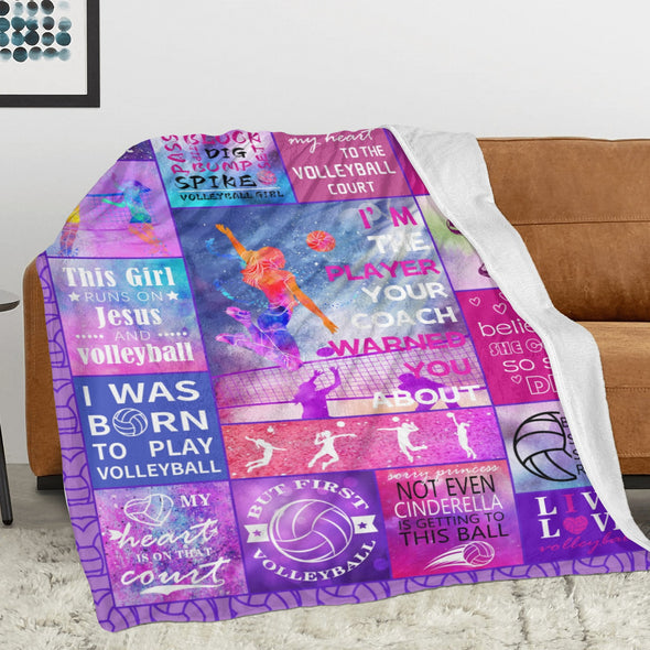 Volleyball Pattern Blanket Fleece Throw Blanket Super Soft Warm Gifts for Baby Girls Boys Kids Mom Grandma Room Decor