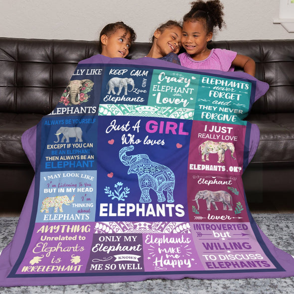 Elephant Blanket Fleece Throw Blanket Super Soft Warm Gifts for Girls Boys Kids Room Decor