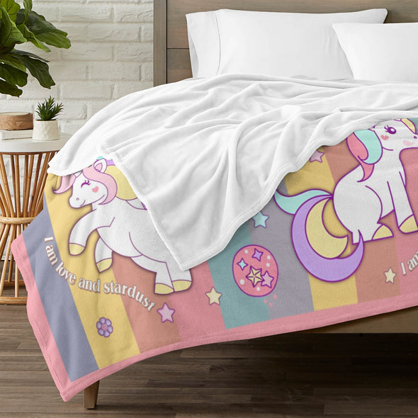 Unicorn Throw Blanket Super Soft Warm Cozy Fuzzy Plush Blanket Gifts for Girls Boys Kids Room Decor