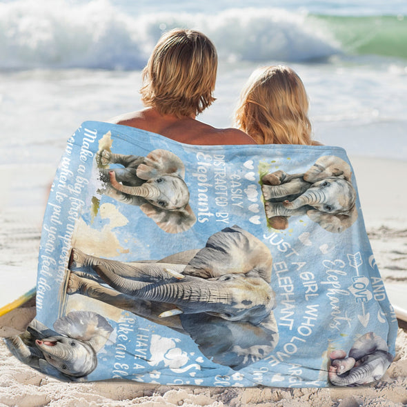 Elephant Blanket Fleece Throw Blanket Super Soft Warm Gifts for Girls Boys Kids Room Decor
