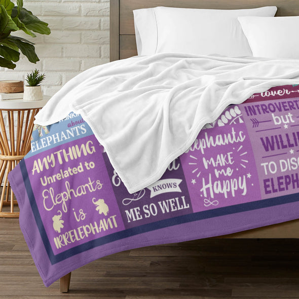 Elephant Blanket Fleece Throw Blanket Super Soft Warm Gifts for Girls Boys Kids Room Decor