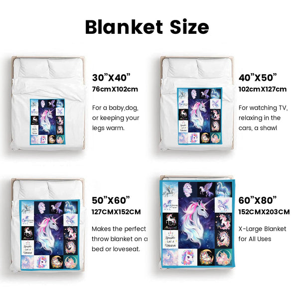 Unicorn Throw Blanket Super Soft Warm Cozy Fuzzy Plush Blanket Gifts for Girls Boys Kids Room Decor