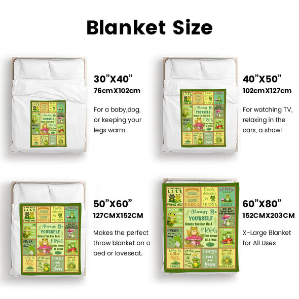 Frog Pattern Blanket Fleece Throw Blanket Super Soft Warm Gifts for Baby Girls Boys Kids Mom Grandma Room Decor