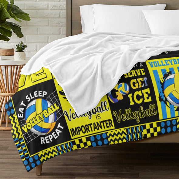 Volleyball Pattern Blanket Fleece Throw Blanket Super Soft Warm Gifts for Baby Girls Boys Kids Mom Grandma Room Decor