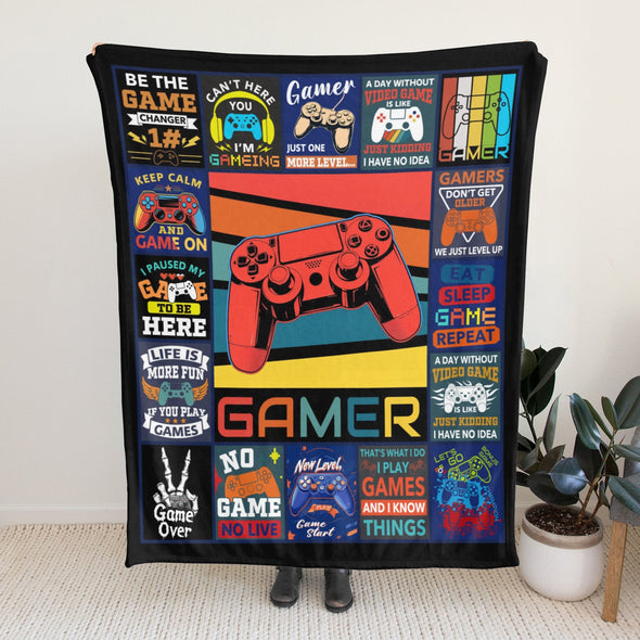 Gamer Blanket Fleece Throw Blanket Super Soft Warm Gifts for Baby Girls Boys Kids Mom Grandma Room Decor