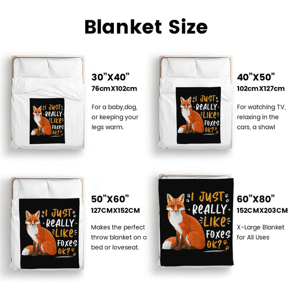 Fox Pattern Blanket Fleece Throw Blanket Super Soft Warm Gifts for Baby Girls Boys Kids Mom Grandma Room Decor