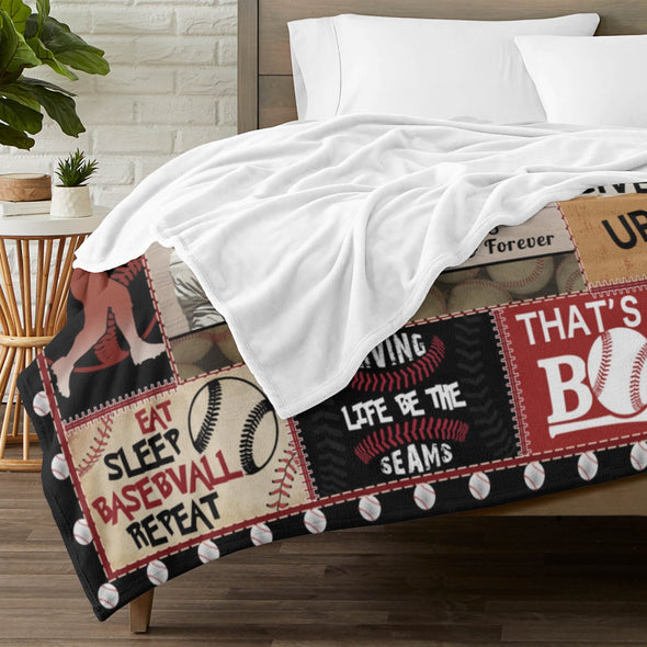 Baseball Pattern Blanket Fleece Throw Blanket Super Soft Warm Gifts for Baby Girls Boys Kids Mom Grandma Room Decor