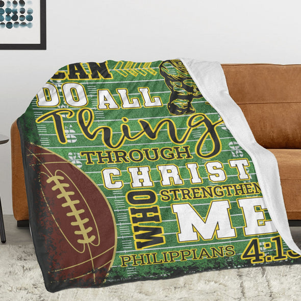 Football Pattern Blanket Fleece Throw Blanket Super Soft Warm Gifts for Baby Girls Boys Kids Mom Grandma Room Decor