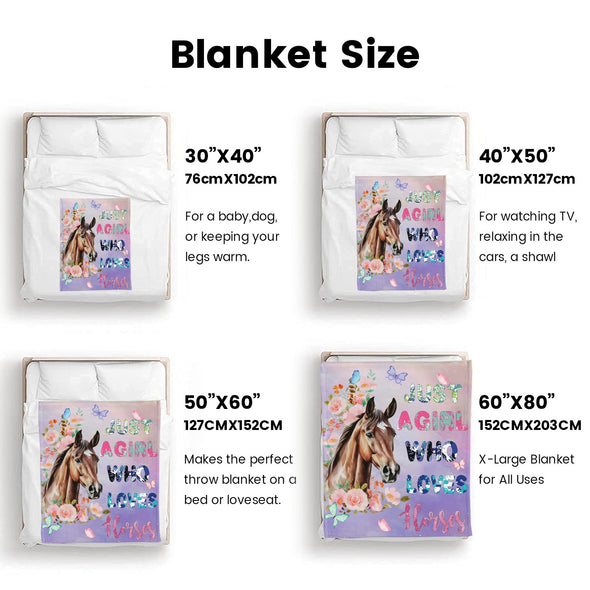 Horse Blanket Gift for Women Girl Who Loves Horses for Sofa Couch Bed Room Birthday Decor Bed Travel
