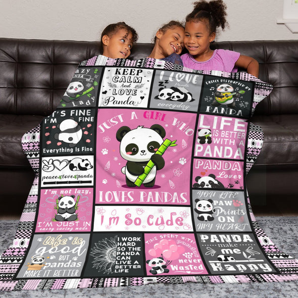 Panda Pattern Blanket Fleece Throw Blanket Super Soft Warm Gifts for Baby Girls Boys Kids Mom Grandma Room Decor