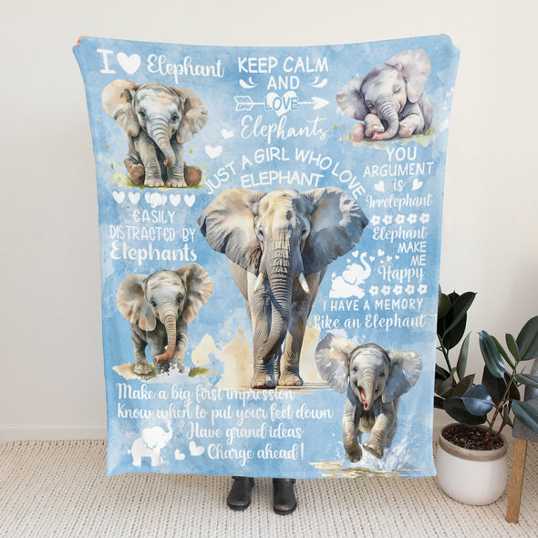Elephant Blanket Fleece Throw Blanket Super Soft Warm Gifts for Girls Boys Kids Room Decor