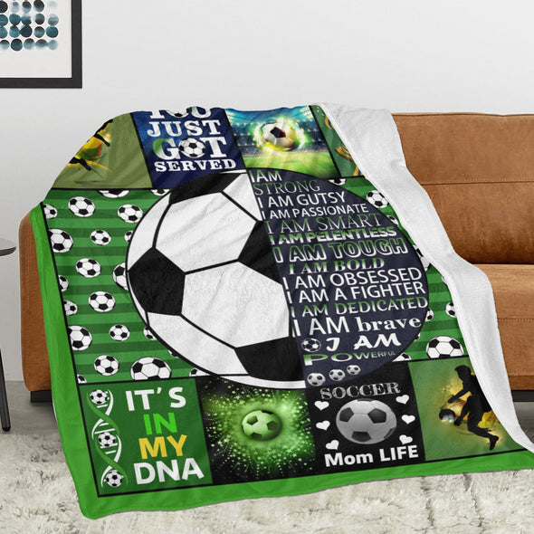 Soccer Blanket, Soccer Sports Themed Throw, Soft Nap Throw Blanket for Home Boys Girls Women Men Soccer Lovers Gifts
