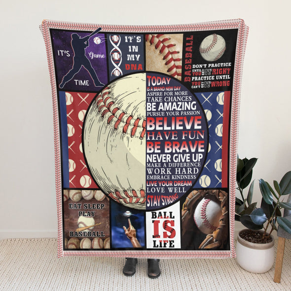 Baseball Pattern Blanket Fleece Throw Blanket Super Soft Warm Gifts for Baby Girls Boys Kids Mom Grandma Room Decor