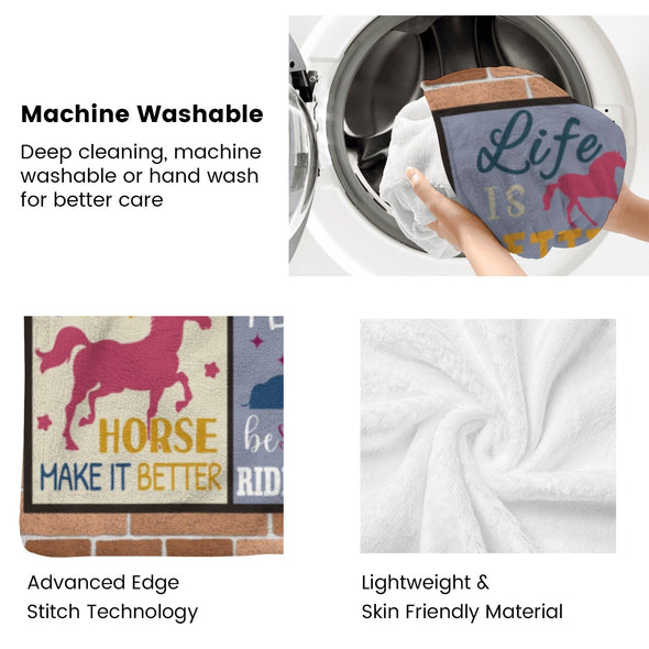 Horse Blanket Gift for Women Girl Who Loves Horses for Sofa Couch Bed Room Birthday Decor Bed Travel