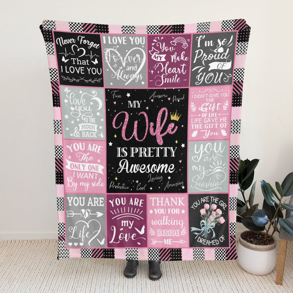 Wife Blanket, Throw Blanket Gifts for Birthday/Wedding/Anniversary/Christmas/Valentines