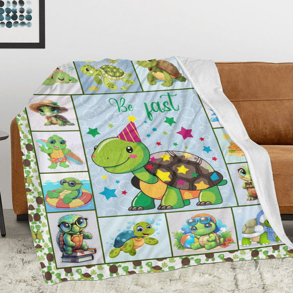 Turtle Pattern Blanket Fleece Throw Blanket Super Soft Warm Gifts for Baby Girls Boys Kids Mom Grandma Room Decor
