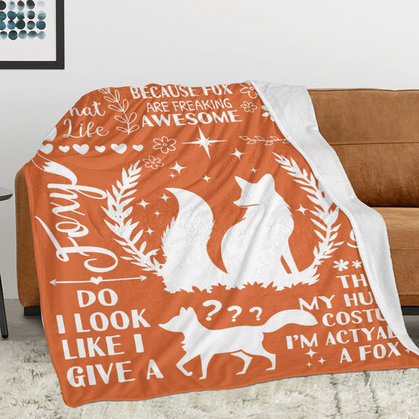Fox Pattern Blanket Fleece Throw Blanket Super Soft Warm Gifts for Baby Girls Boys Kids Mom Grandma Room Decor
