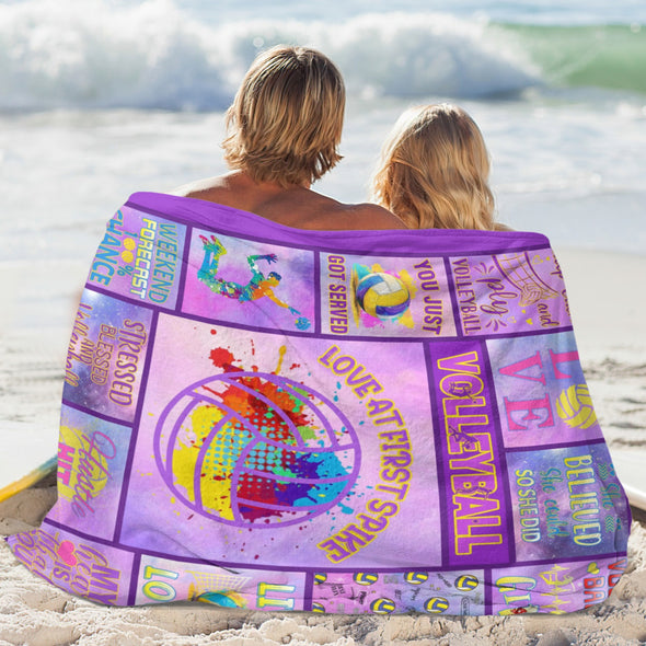 Volleyball Pattern Blanket Fleece Throw Blanket Super Soft Warm Gifts for Baby Girls Boys Kids Mom Grandma Room Decor