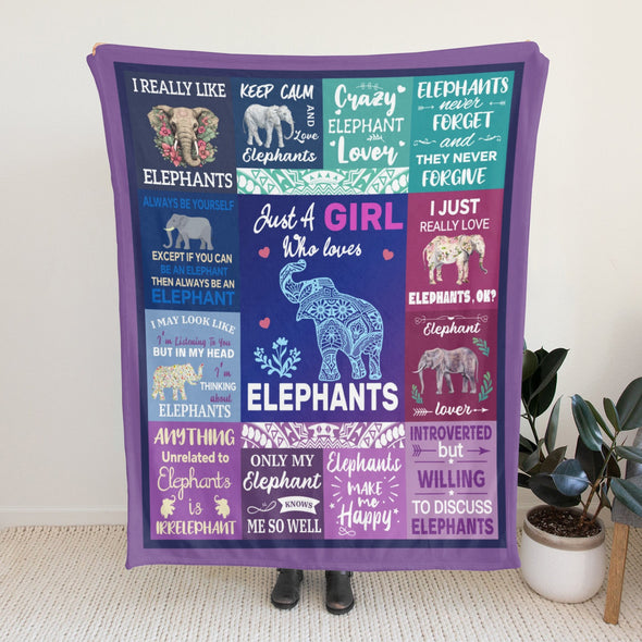 Elephant Blanket Fleece Throw Blanket Super Soft Warm Gifts for Girls Boys Kids Room Decor