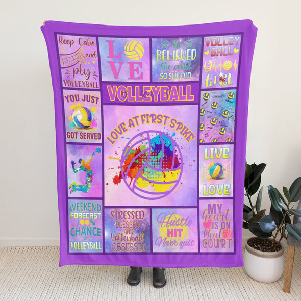 Volleyball Pattern Blanket Fleece Throw Blanket Super Soft Warm Gifts for Baby Girls Boys Kids Mom Grandma Room Decor