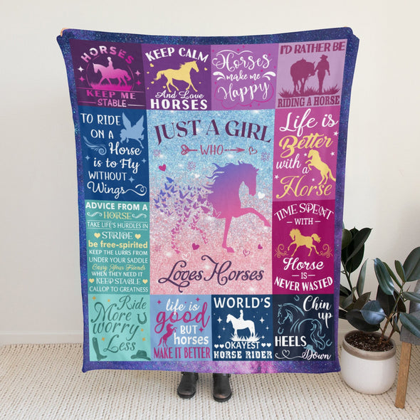Horse Blanket Gift for Women Girl Who Loves Horses for Sofa Couch Bed Room Birthday Decor Bed Travel