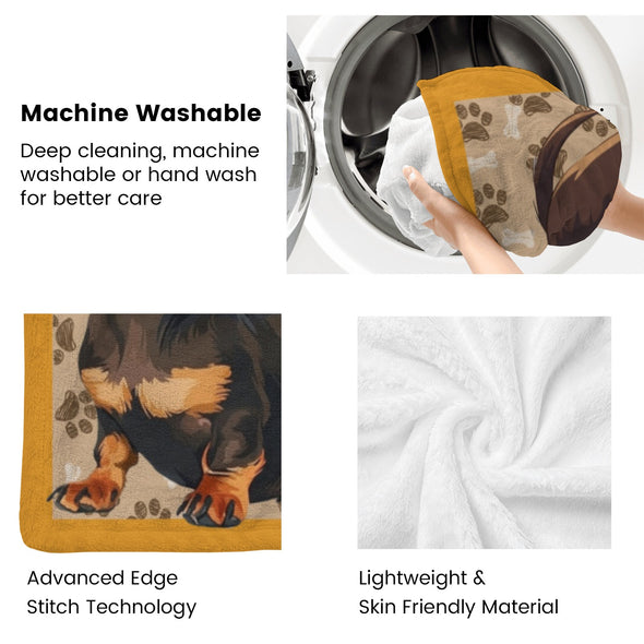 Dachshund Pattern Blanket Fleece Throw Blanket Super Soft Warm Gifts for Baby Girls Boys Kids Mom Grandma Room Decor