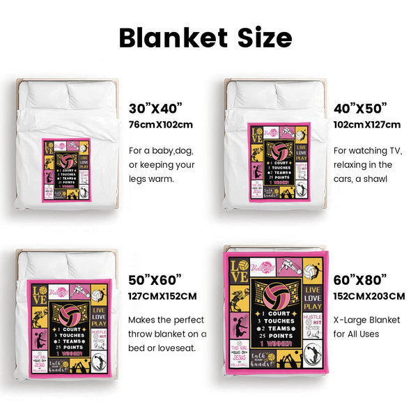 Volleyball Pattern Blanket Fleece Throw Blanket Super Soft Warm Gifts for Baby Girls Boys Kids Mom Grandma Room Decor