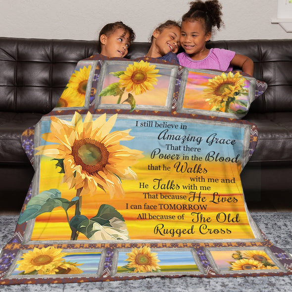 Sunflower Blanket Fleece Throw Blanket Super Soft Warm Gifts for Baby Girls Boys Kids Mom Grandma Room Decor