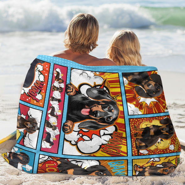 Dachshund Pattern Blanket Fleece Throw Blanket Super Soft Warm Gifts for Baby Girls Boys Kids Mom Grandma Room Decor