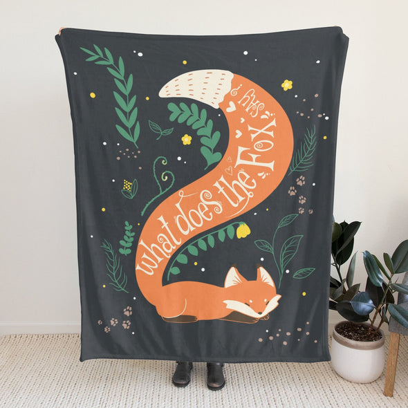 Fox Pattern Blanket Fleece Throw Blanket Super Soft Warm Gifts for Baby Girls Boys Kids Mom Grandma Room Decor