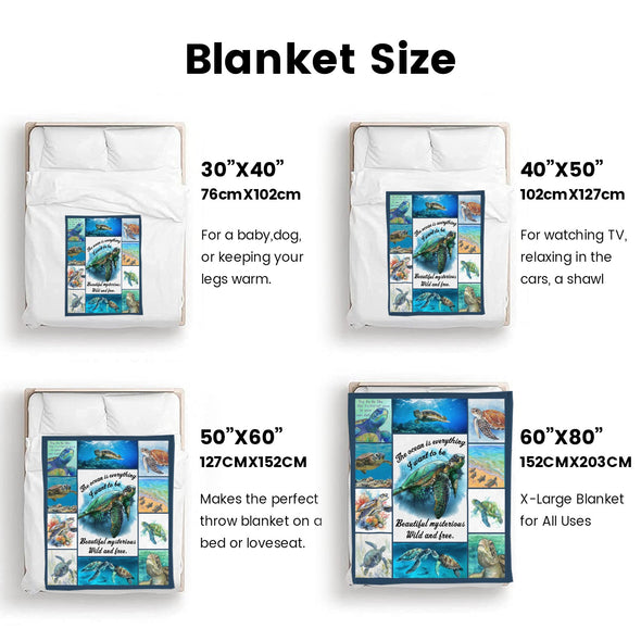 Turtle Pattern Blanket Fleece Throw Blanket Super Soft Warm Gifts for Baby Girls Boys Kids Mom Grandma Room Decor