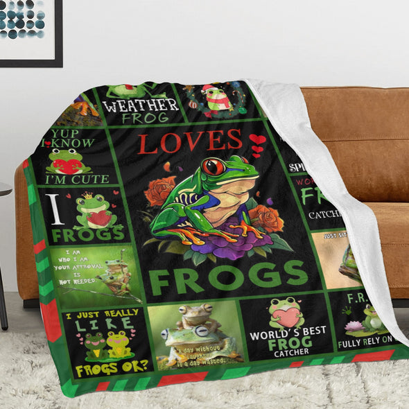 Frog Pattern Blanket Fleece Throw Blanket Super Soft Warm Gifts for Baby Girls Boys Kids Mom Grandma Room Decor