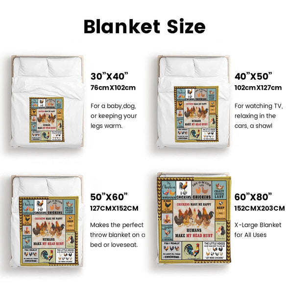 Chicken Pattern Blanket Fleece Throw Blanket Super Soft Warm Gifts for Baby Girls Boys Kids Mom Grandma Room Decor