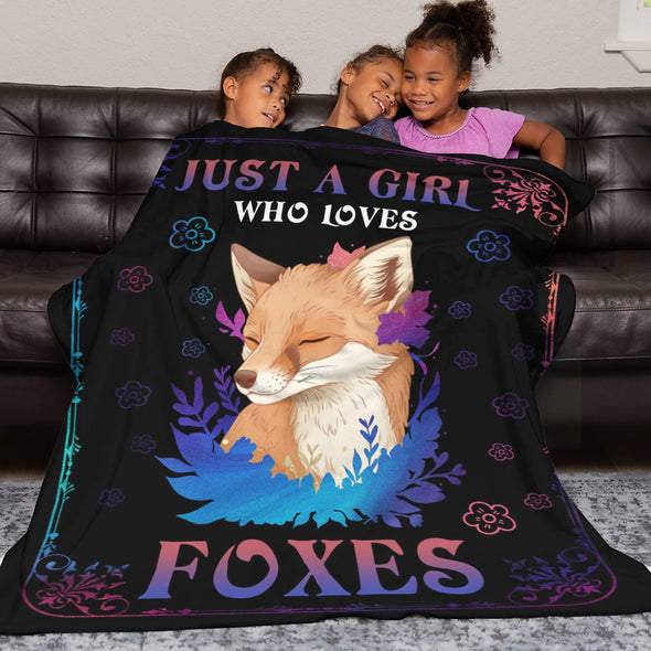 Fox Pattern Blanket Fleece Throw Blanket Super Soft Warm Gifts for Baby Girls Boys Kids Mom Grandma Room Decor