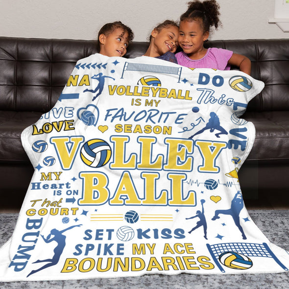Volleyball Pattern Blanket Fleece Throw Blanket Super Soft Warm Gifts for Baby Girls Boys Kids Mom Grandma Room Decor