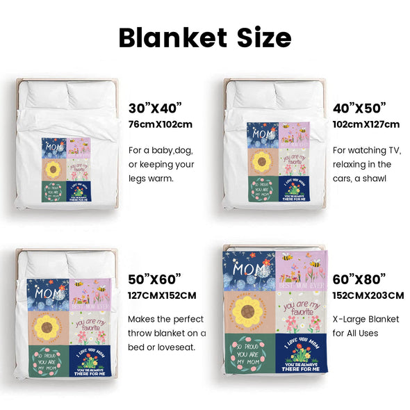 Mom Blanket Gifts for Mother's Day Christmas Birthday Throw from Daughter Son