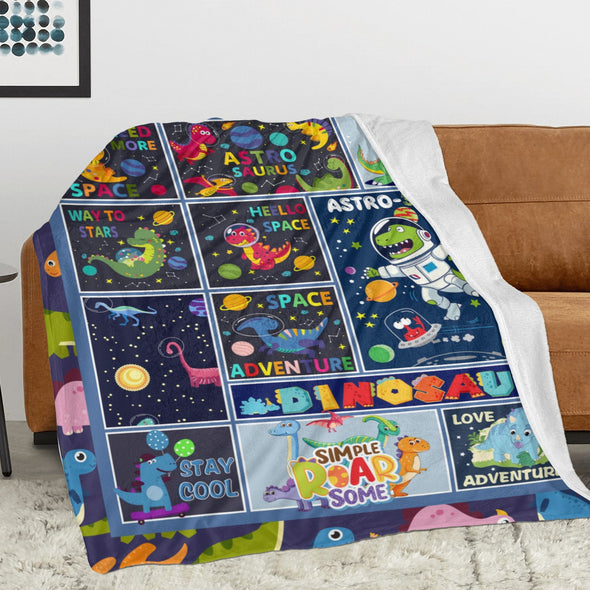 Dinosaur Blanket for Boys Kids Soft Flannel Blanket for Children's Toys are Suitable for Beds, Sofas and School Lunch Break-2-hml Balnket