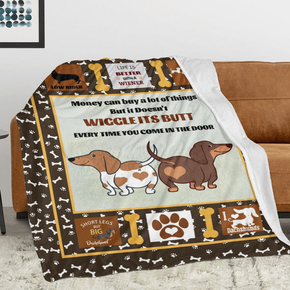 Dachshund Pattern Blanket Fleece Throw Blanket Super Soft Warm Gifts for Baby Girls Boys Kids Mom Grandma Room Decor