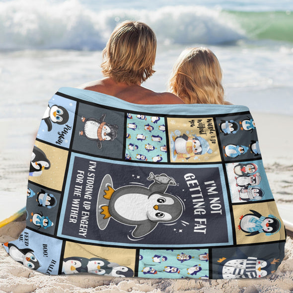Penguin Blanket Fleece Throw Blanket Super Soft Warm Gifts for Baby Girls Boys Kids Mom Grandma Room Decor