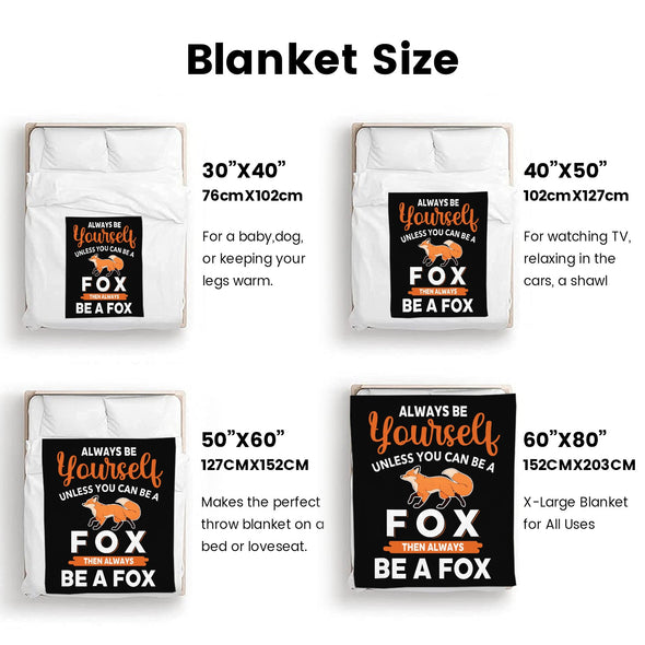 Fox Pattern Blanket Fleece Throw Blanket Super Soft Warm Gifts for Baby Girls Boys Kids Mom Grandma Room Decor