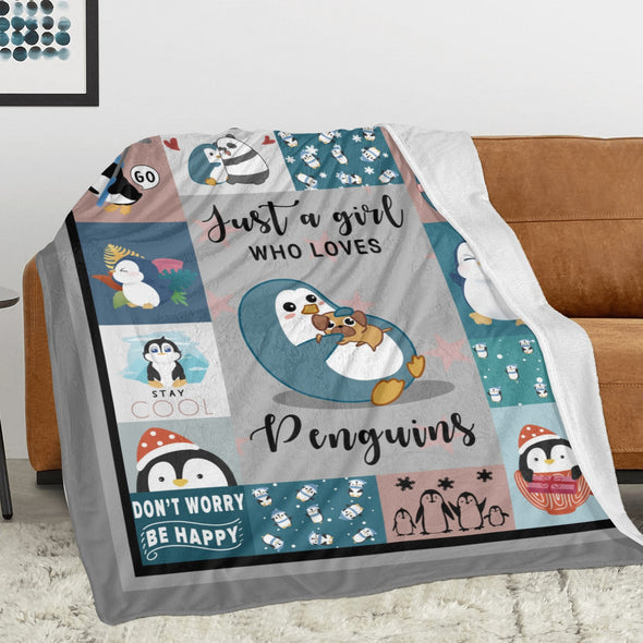 Penguin Blanket Fleece Throw Blanket Super Soft Warm Gifts for Baby Girls Boys Kids Mom Grandma Room Decor