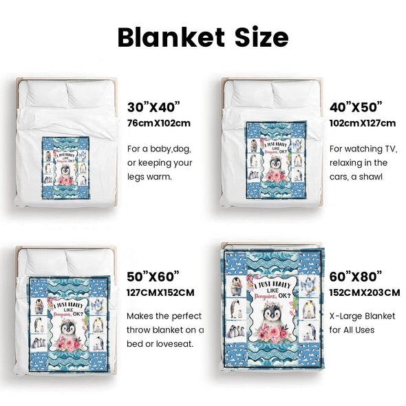 Penguin Blanket Fleece Throw Blanket Super Soft Warm Gifts for Baby Girls Boys Kids Mom Grandma Room Decor