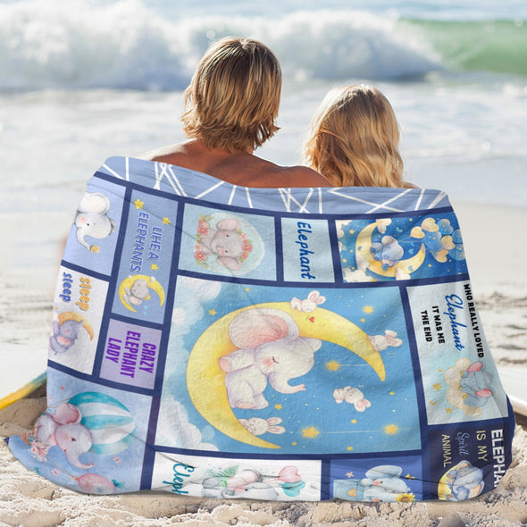 Elephant Blanket Fleece Throw Blanket Super Soft Warm Gifts for Girls Boys Kids Room Decor