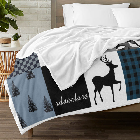 Deer Pattern Blanket Fleece Throw Blanket Super Soft Warm Gifts for Baby Girls Boys Kids Mom Grandma Room Decor