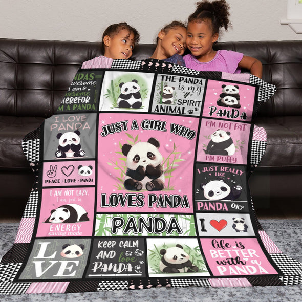 Panda Pattern Blanket Fleece Throw Blanket Super Soft Warm Gifts for Baby Girls Boys Kids Mom Grandma Room Decor